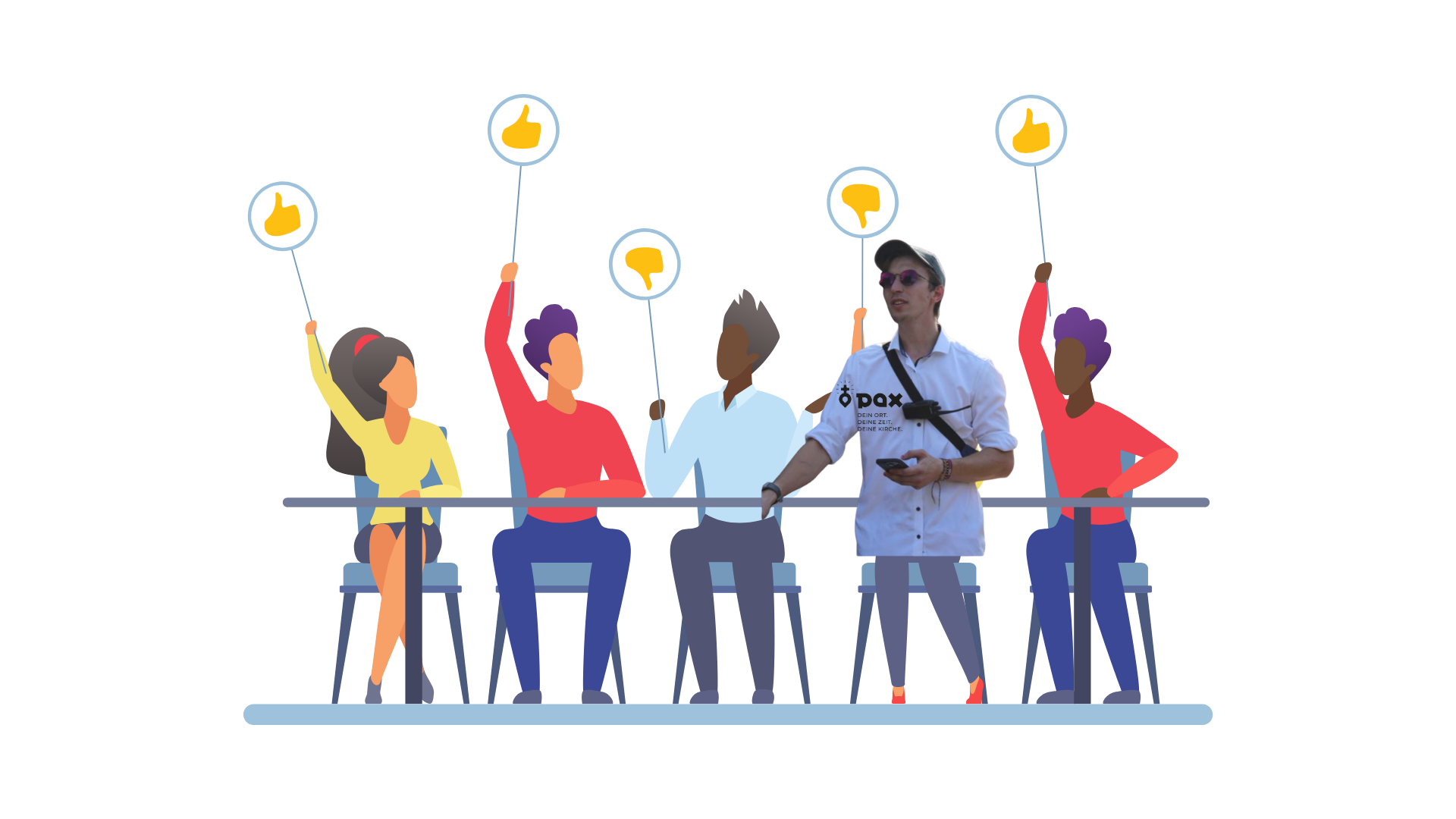 pax laut an Team und Abstimmungsgrafik